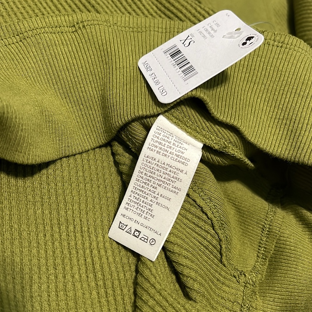 NWT Free People Santa Clara Thermal Long Sleeve Top Ferngully Green XS - Picture 8 of 8